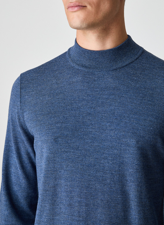 Pullover Stehkragen 1/1 Arm Nimes Blue Frontansicht