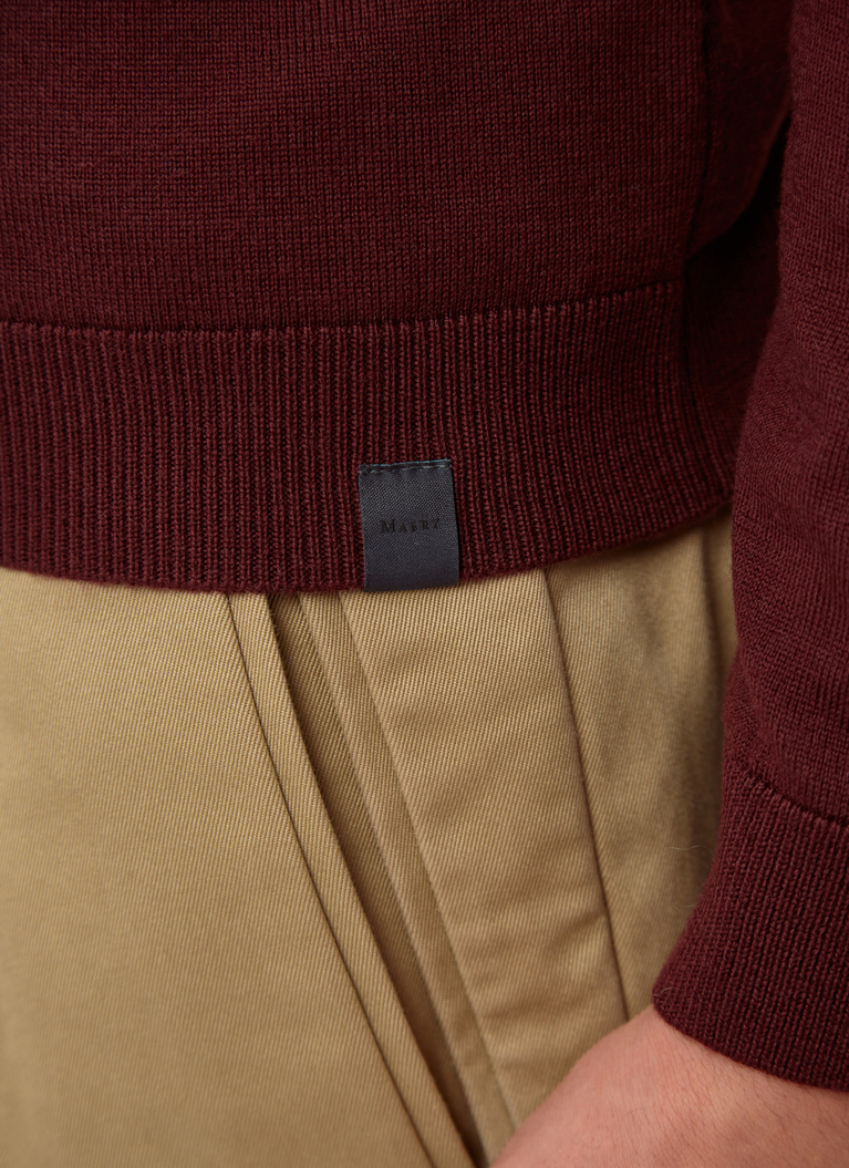 Pullover V-Ausschnitt 1/1 Arm, Dark Berry Detailansicht 1