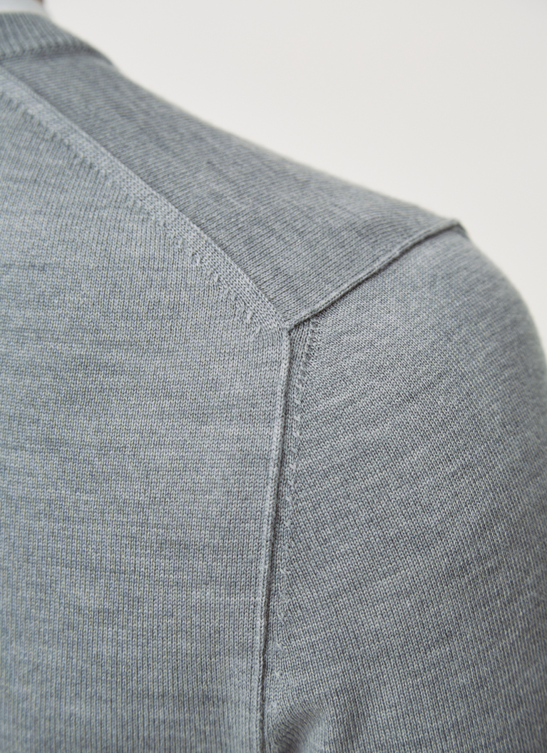 Pullover V-Ausschnitt 1/1 Arm, Silver Fox Detailansicht 2
