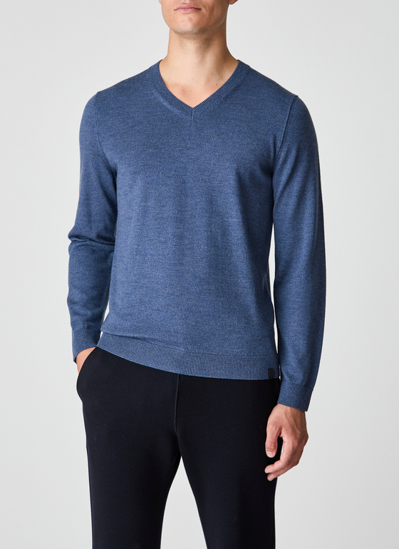 Pullover V-Ausschnitt 1/1 Arm Nimes Blue Frontansicht