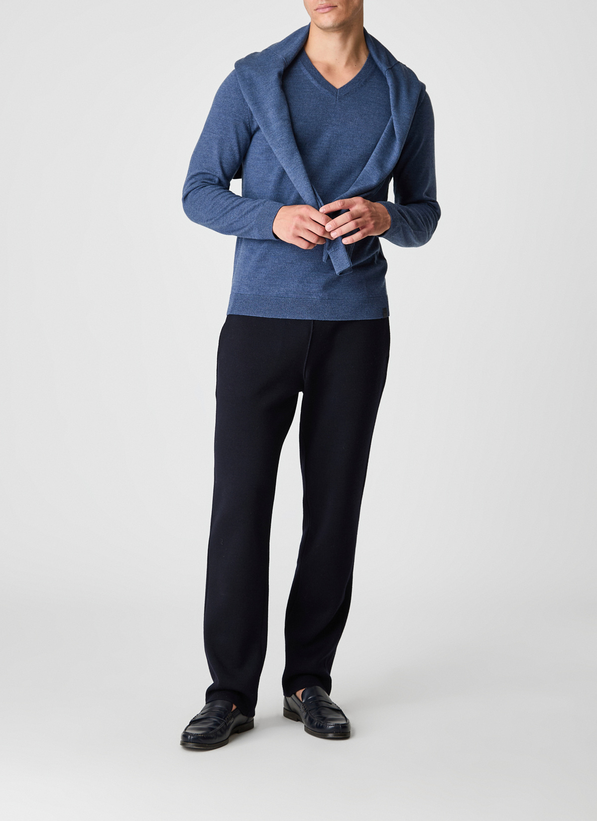 Pullover V-Ausschnitt 1/1 Arm, Nimes Blue Detailansicht 2