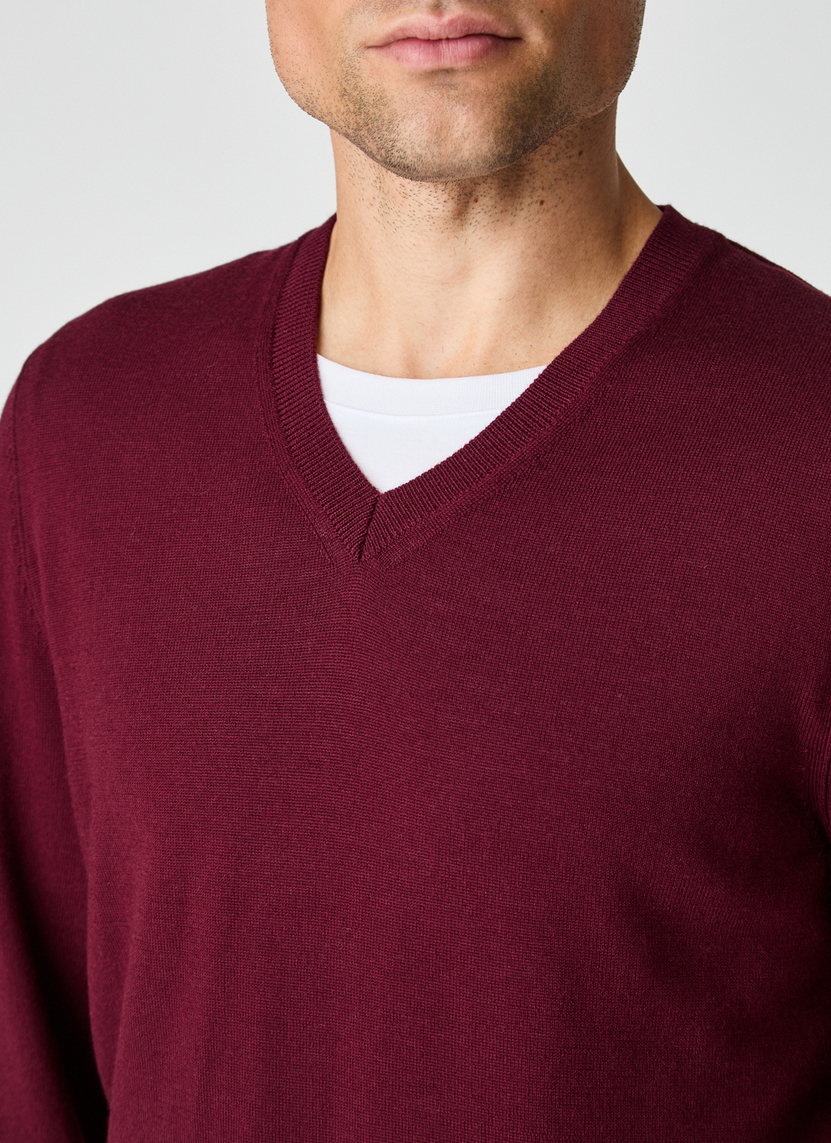 Pullover V-Ausschnitt 1/1 Arm, Barolo Wine Detailansicht 1