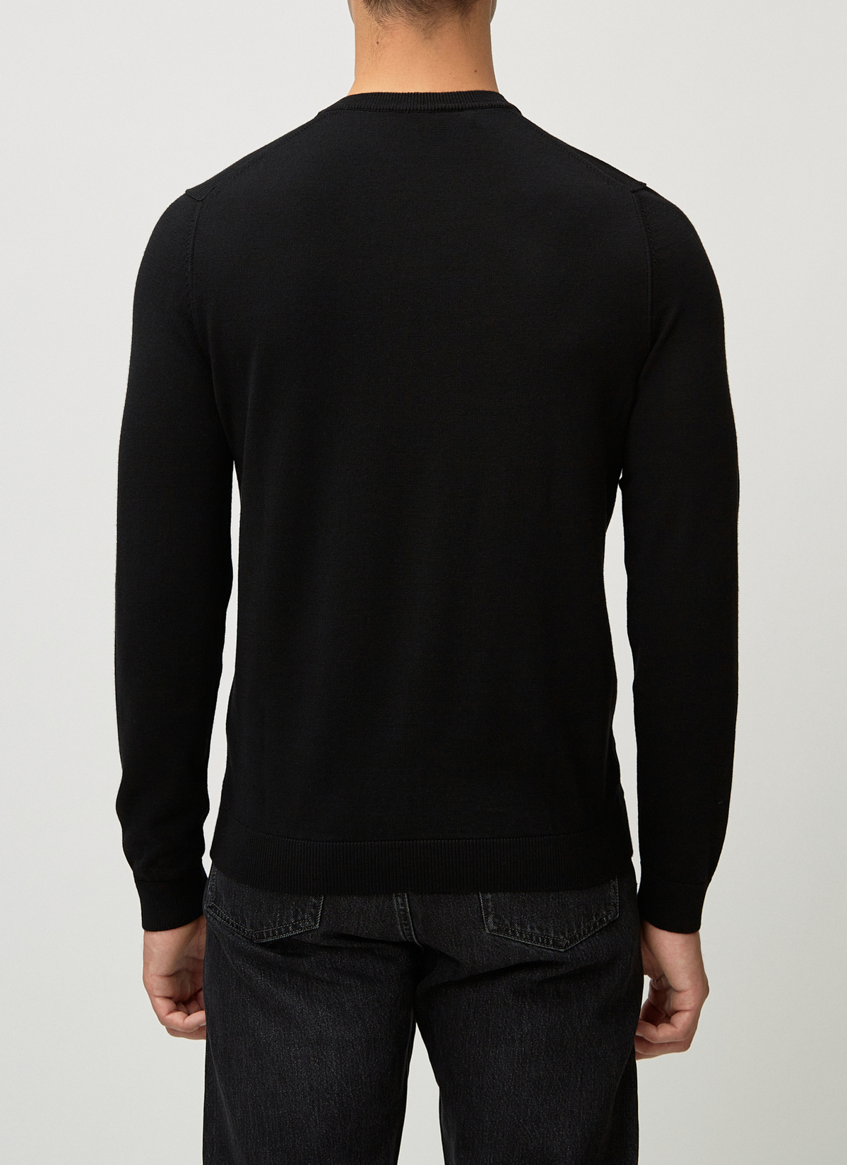 Pullover V-Ausschnitt 1/1 Arm, Black Rückansicht