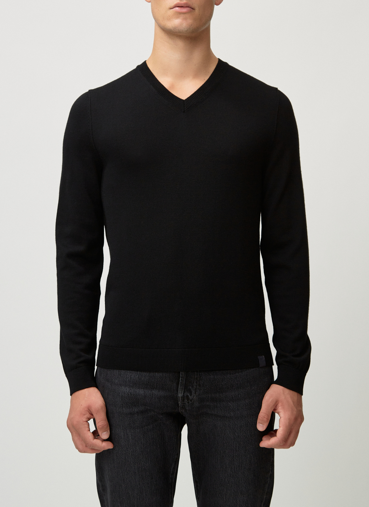 Pullover V-Ausschnitt 1/1 Arm, Black Detailansicht 1