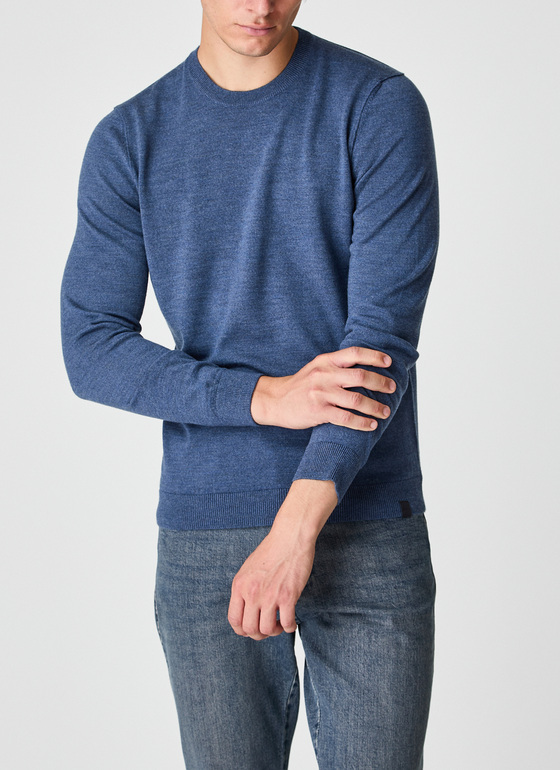 Pullover Rundhals 1/1 Arm Nimes Blue Frontansicht