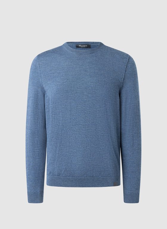Pullover Rundhals 1/1 Arm Nimes Blue Frontansicht