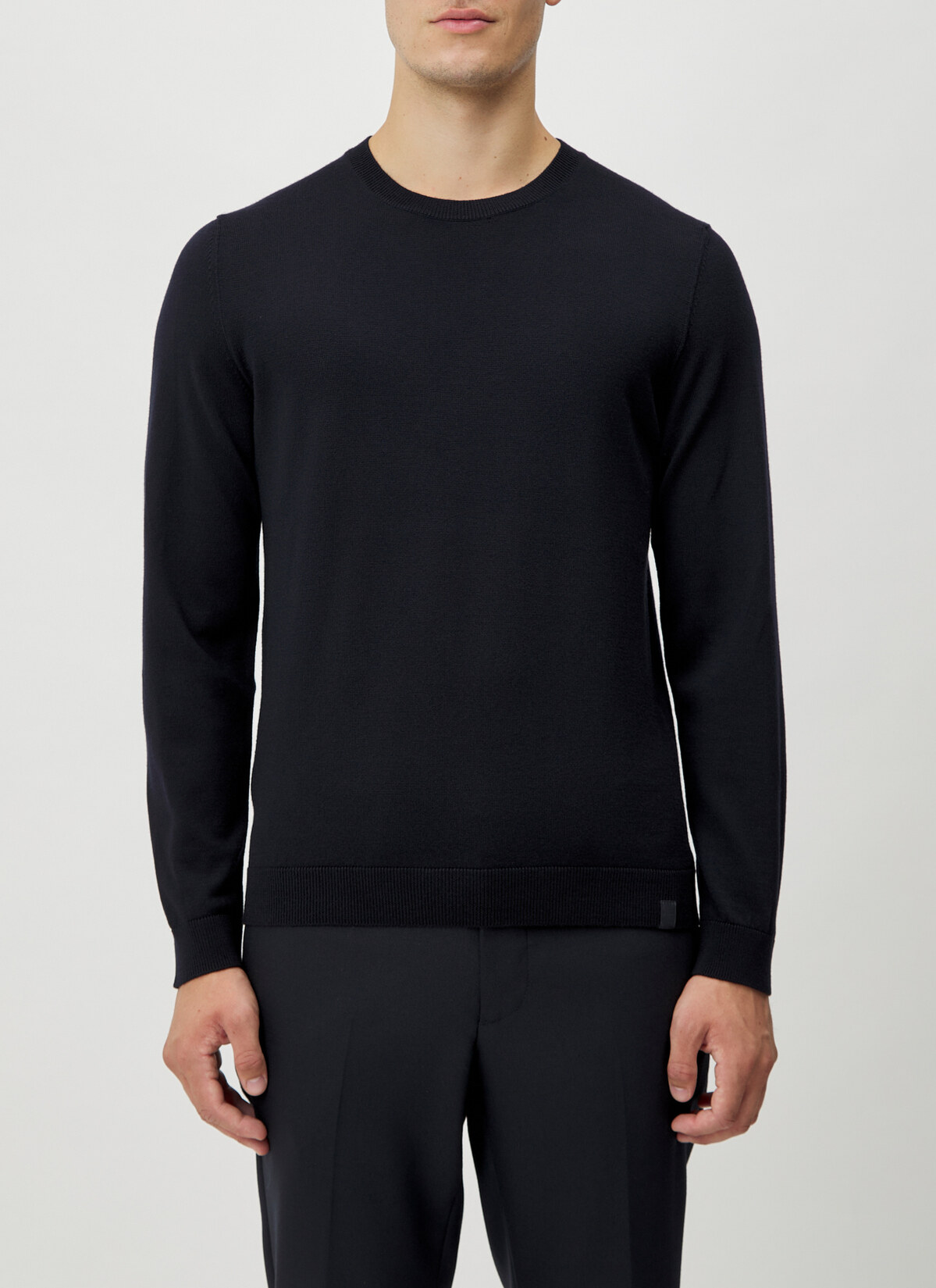 Pullover Rundhals 1/1 Arm, Navy Detailansicht 1