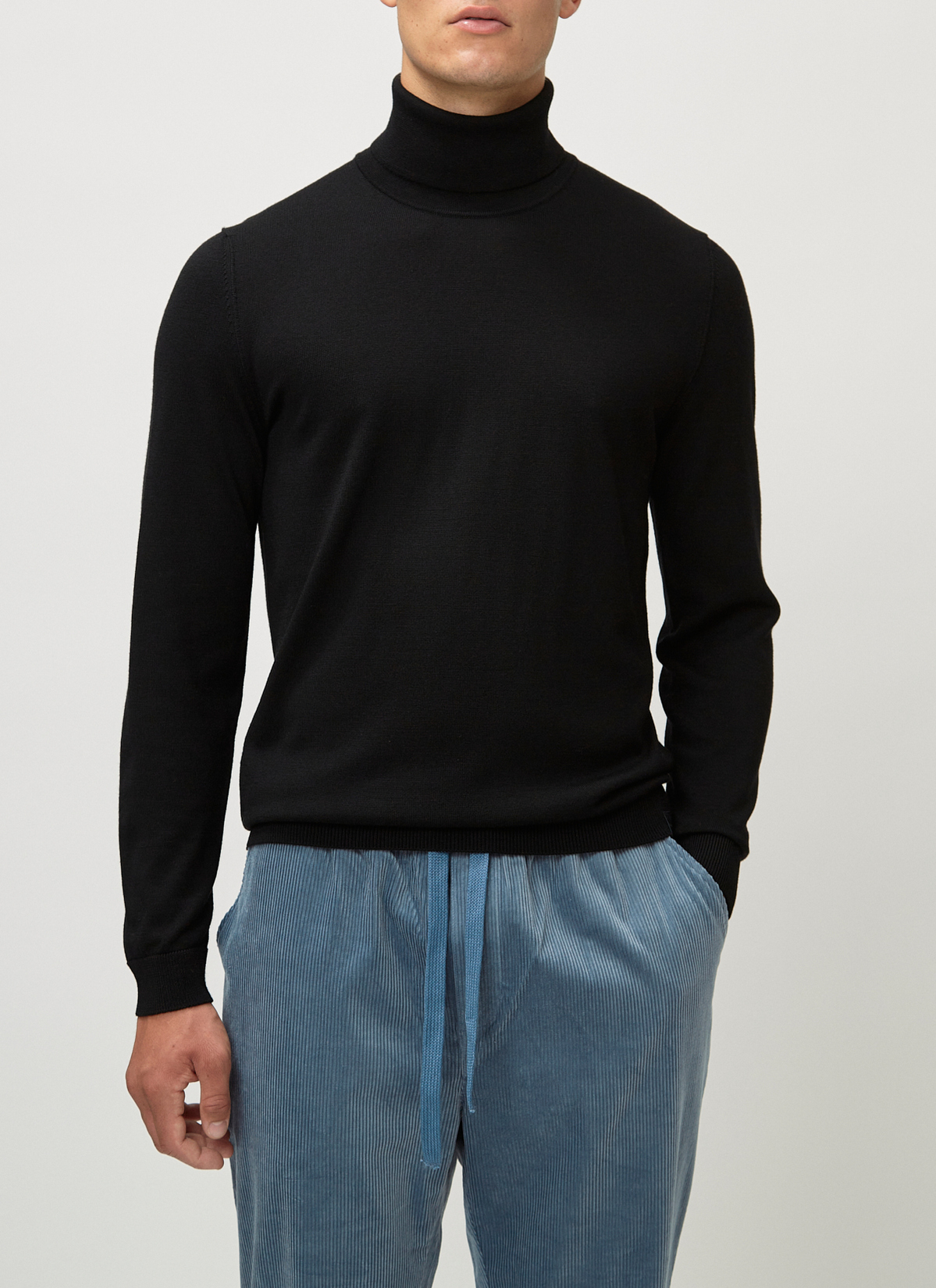 Pullover Rollkragen 1/1 Arm, Black Frontansicht