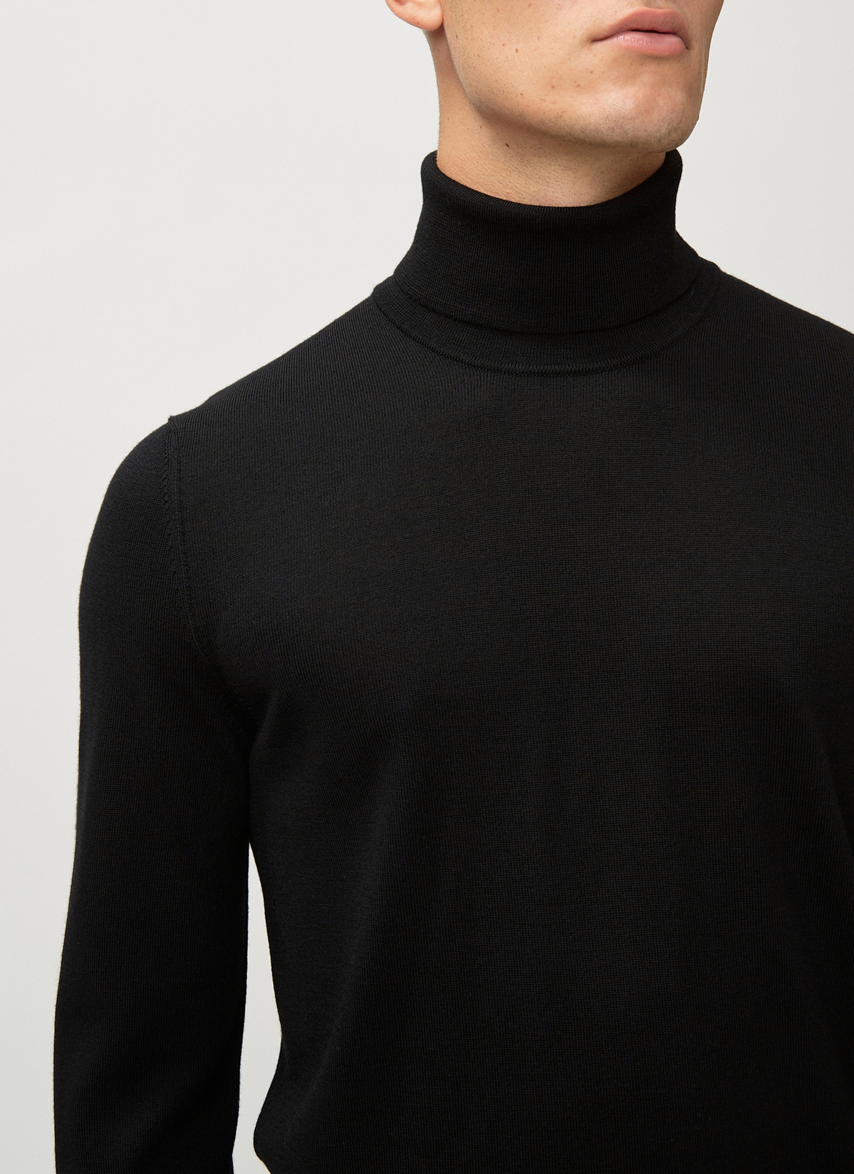 Pullover Rollkragen 1/1 Arm, Black Detailansicht 2