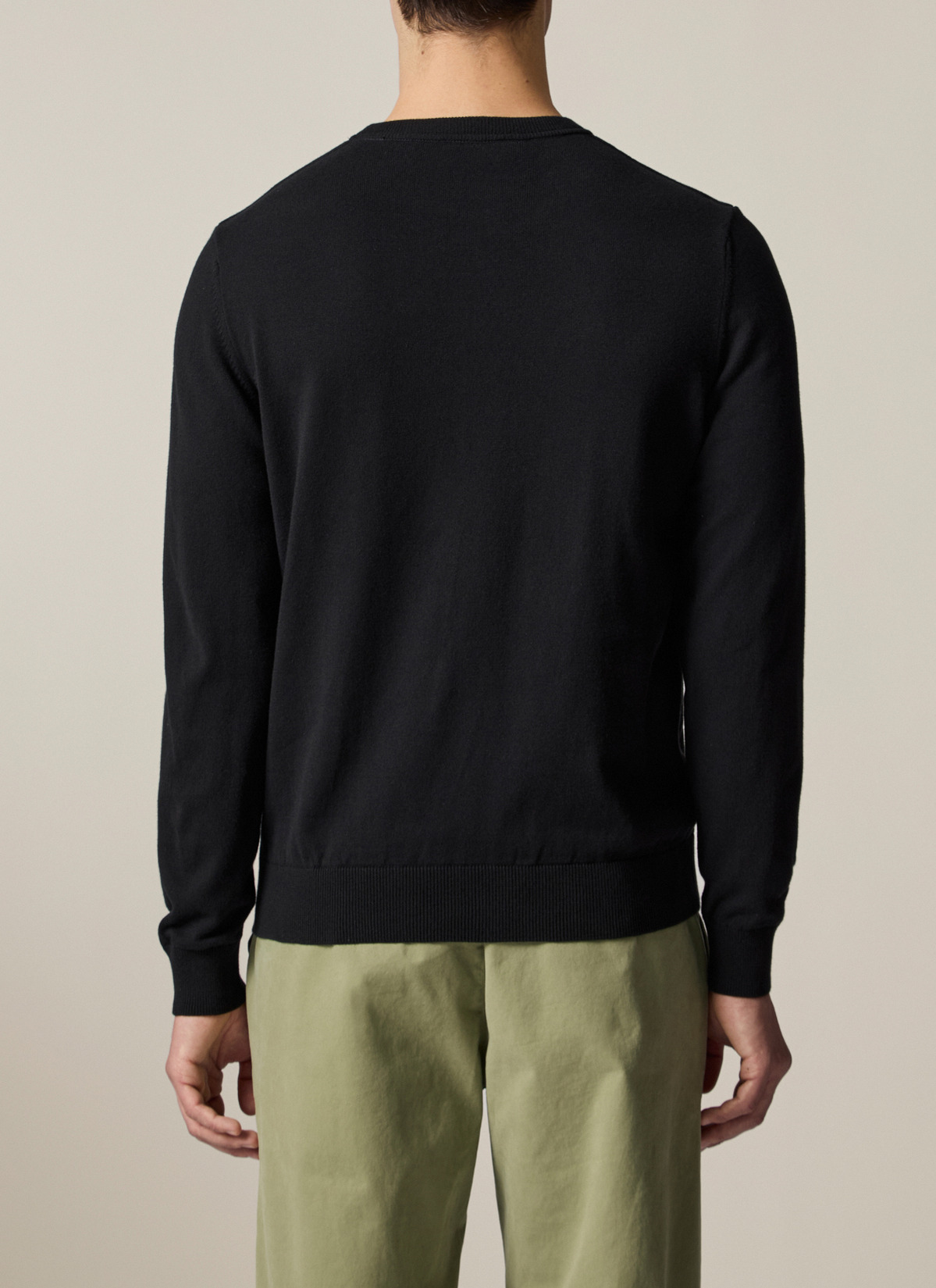 Pullover Rundhals 1/1 Arm, Black Rückansicht
