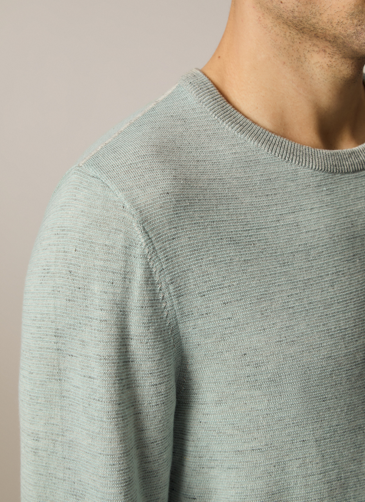 Pullover Rundhals 1/1 Arm, Iced Mint Detailansicht 2