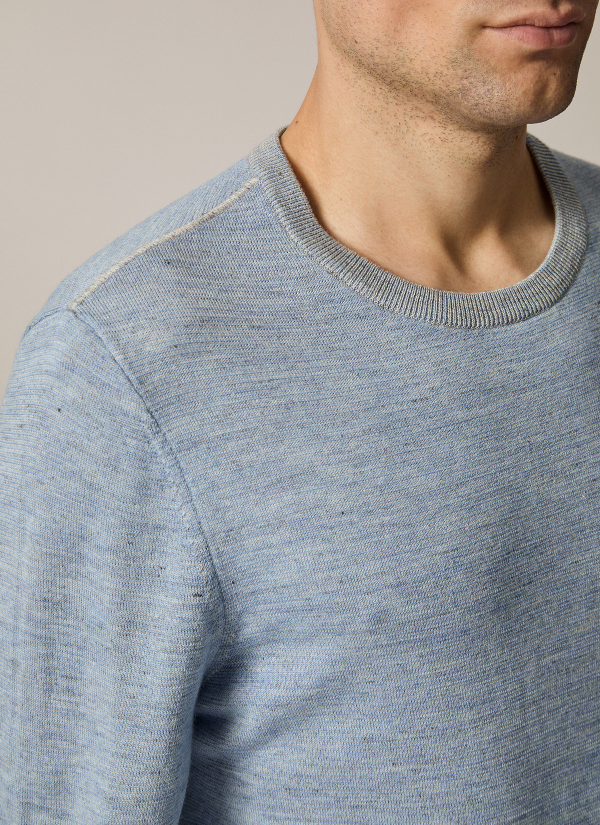 Pullover Rundhals 1/1 Arm, Shades of Blue Detailansicht 1