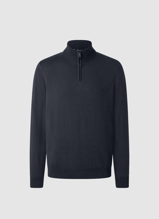 Pullover Troyer 1/1 Arm Navy Frontansicht