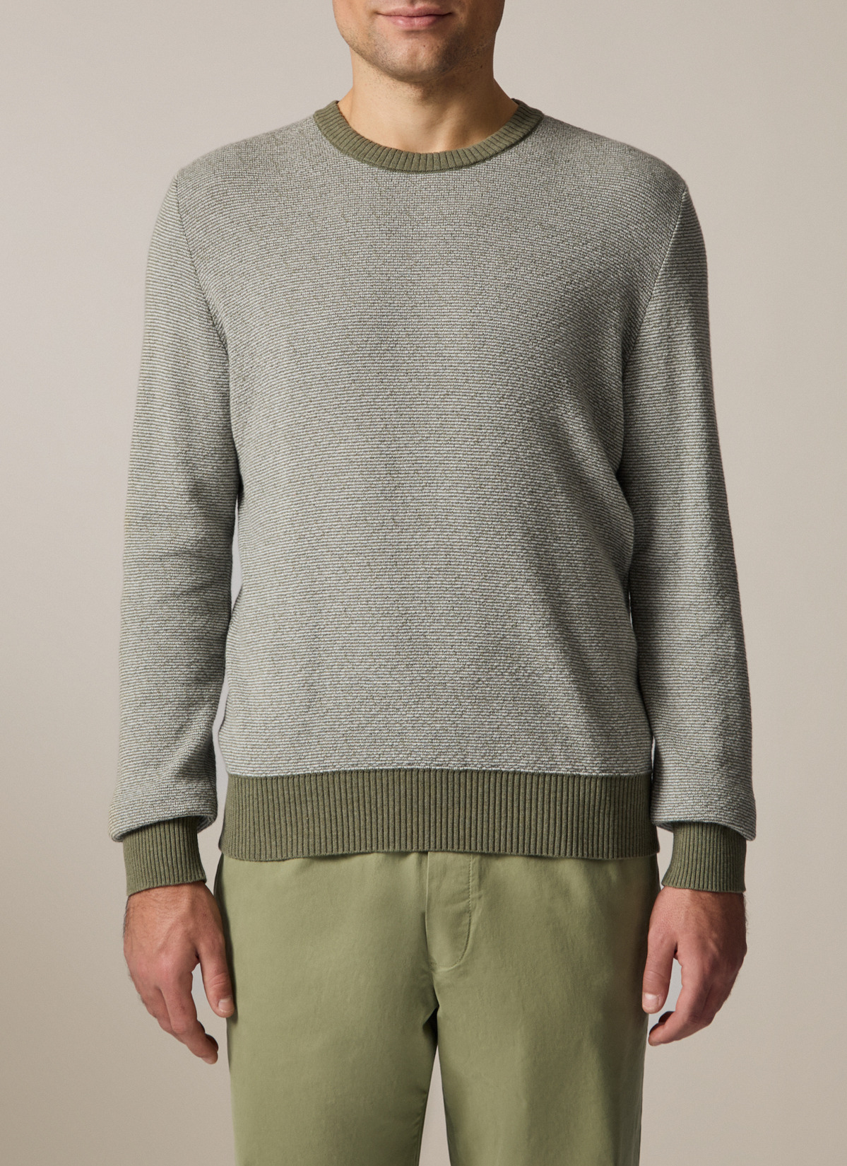Pullover Rundhals 1/1 Arm, Leaf Frontansicht