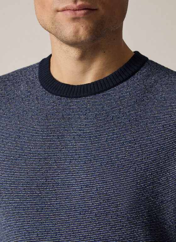 Pullover Rundhals 1/1 Arm Navy Frontansicht