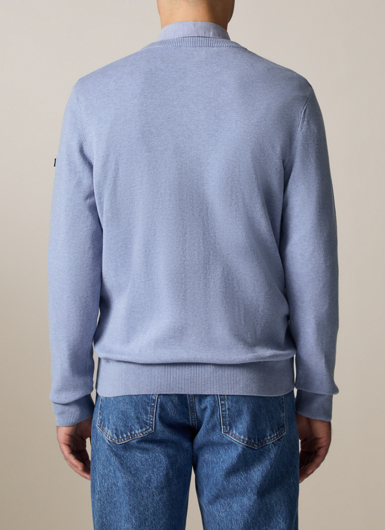 Pullover V-Ausschnitt 1/1 Arm, Shades of Blue Rückansicht