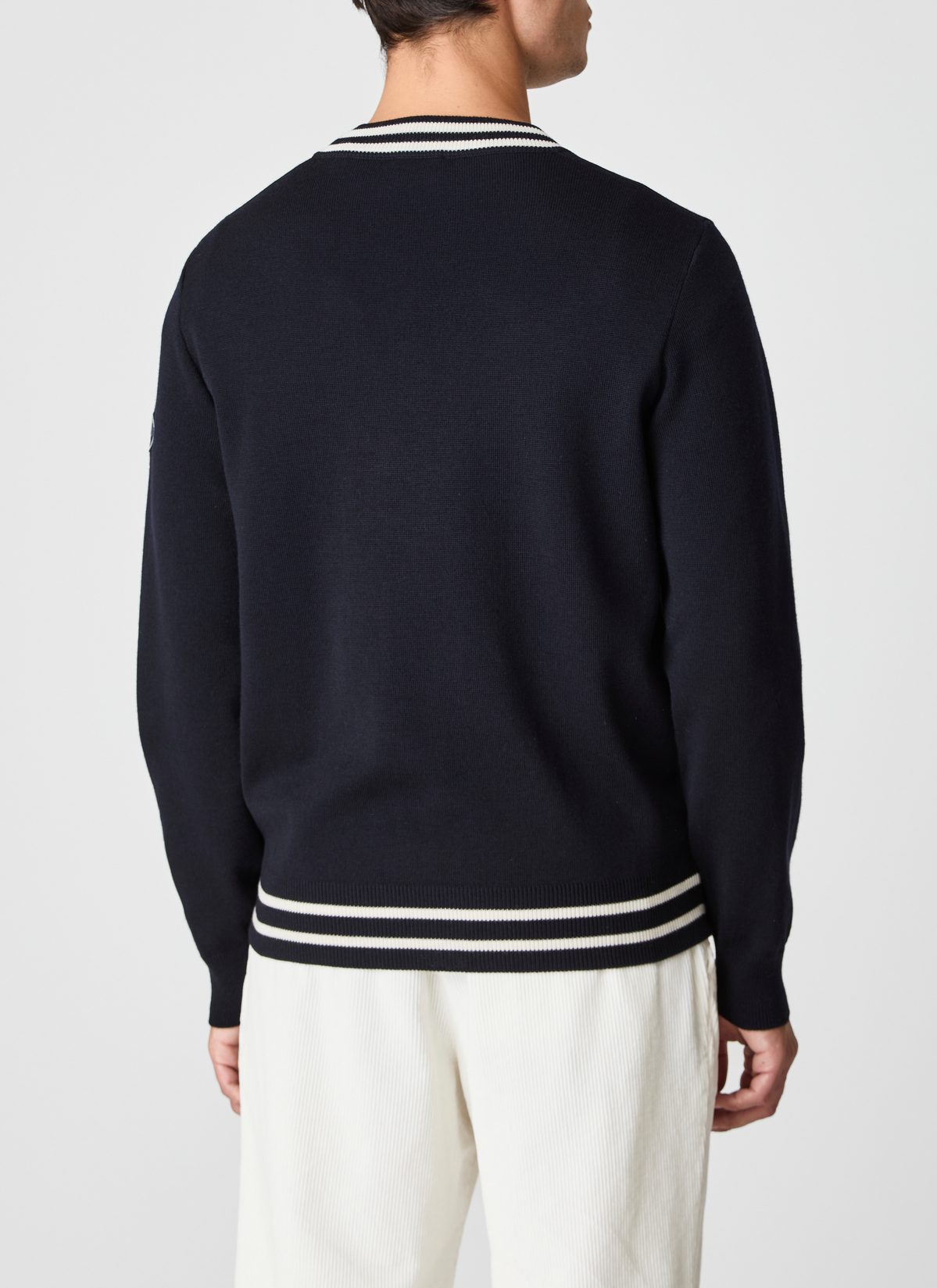 Pullover V-Ausschnitt 1/1 Arm, Navy Rückansicht