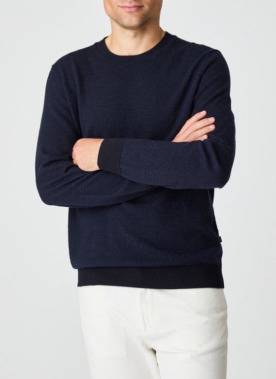 Pullover Rundhals 1/1 Arm Deep Sea Frontansicht