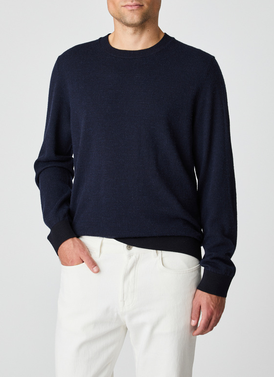 Pullover Rundhals 1/1 Arm Deep Sea Frontansicht