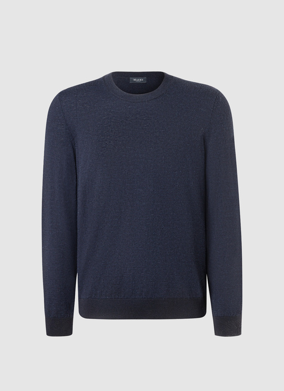 Pullover Rundhals 1/1 Arm Deep Sea Frontansicht