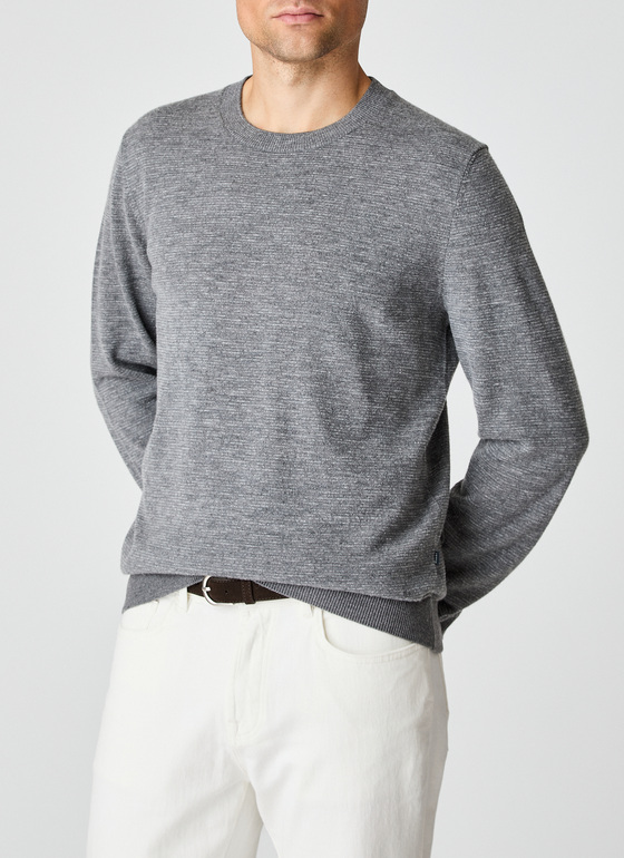 Pullover Rundhals 1/1 Arm Smoky Grey Frontansicht
