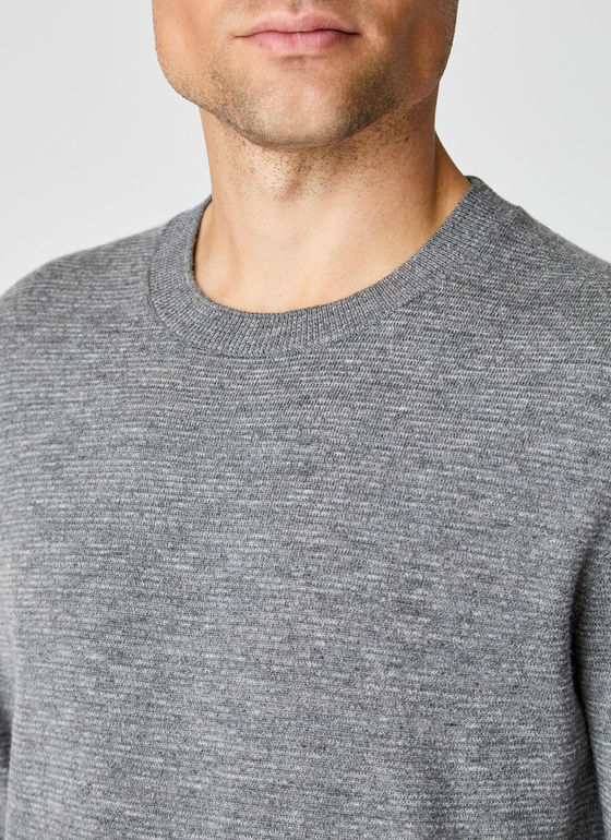 Pullover Rundhals 1/1 Arm Smoky Grey Frontansicht