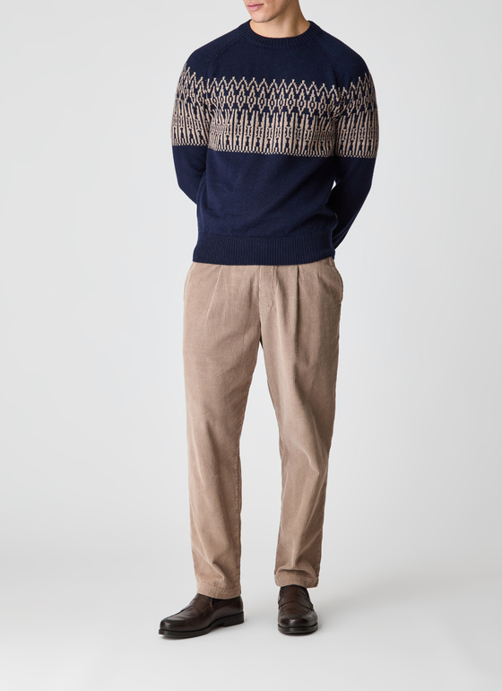 Pullover Rundhals 1/1 Arm Nightfall Blue Frontansicht