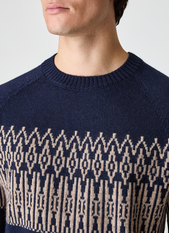 Pullover Rundhals 1/1 Arm Nightfall Blue Frontansicht