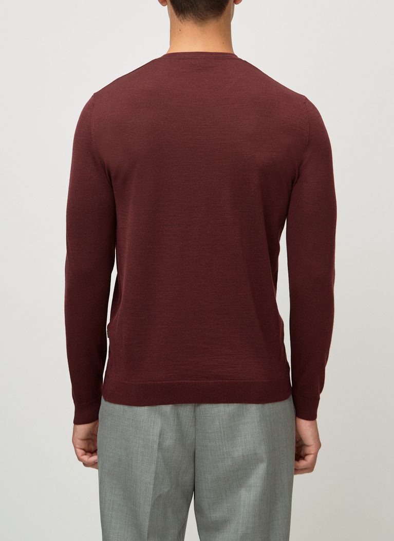 Pullover Rundhals 1/1 Arm, Dark Berry Rückansicht