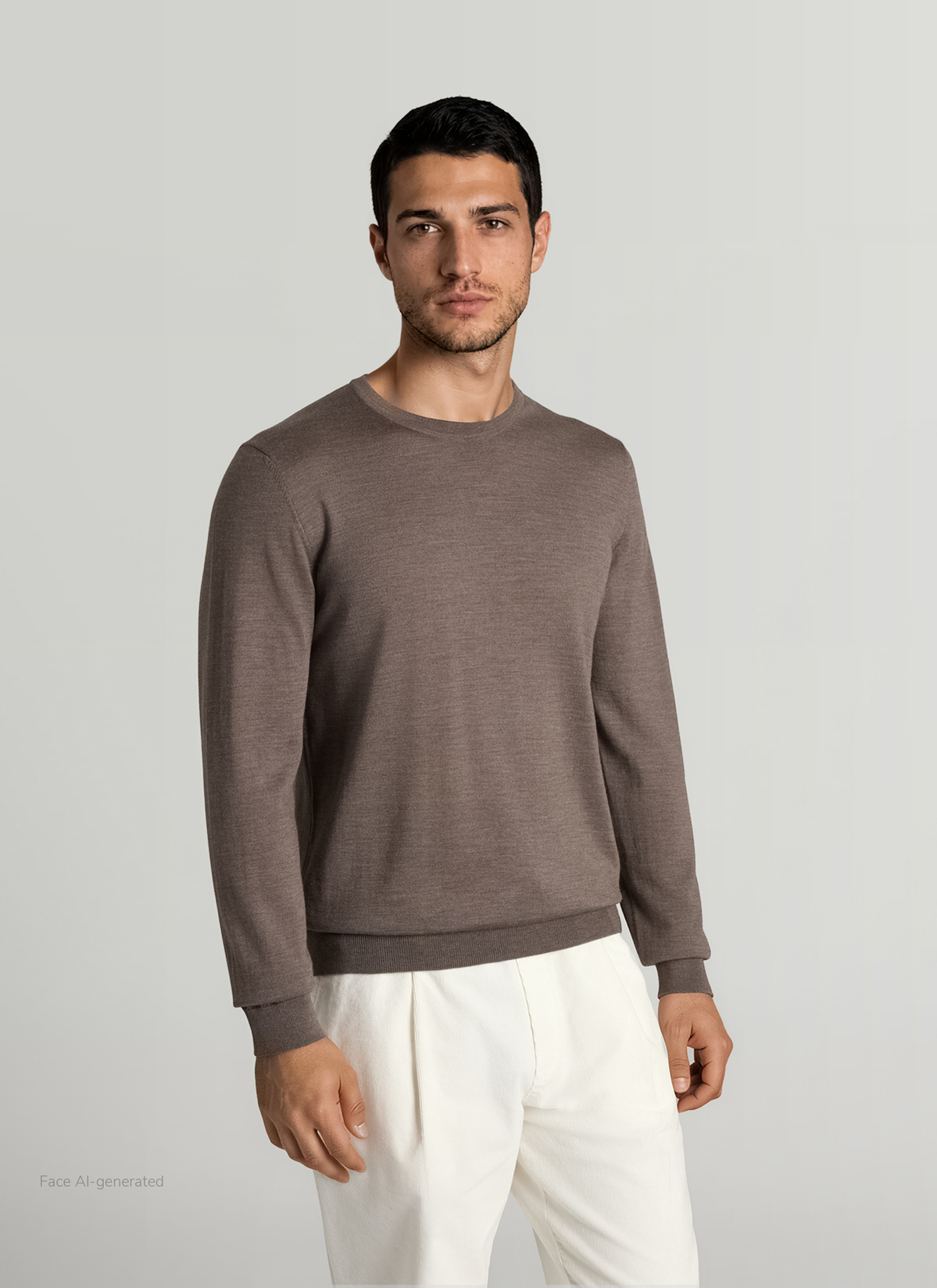 Pullover Rundhals 1/1 Arm, Cedar Wood Frontansicht