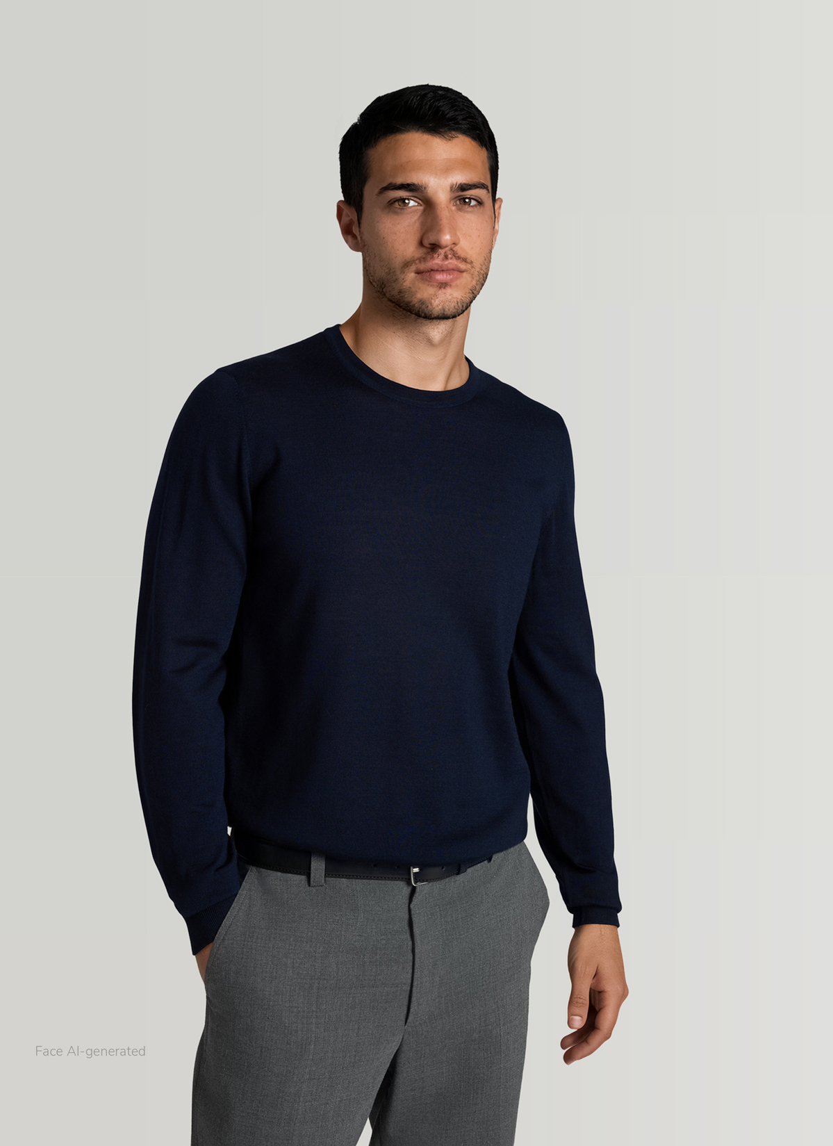 Pullover Rundhals 1/1 Arm, Midnight Blue Detailansicht 2