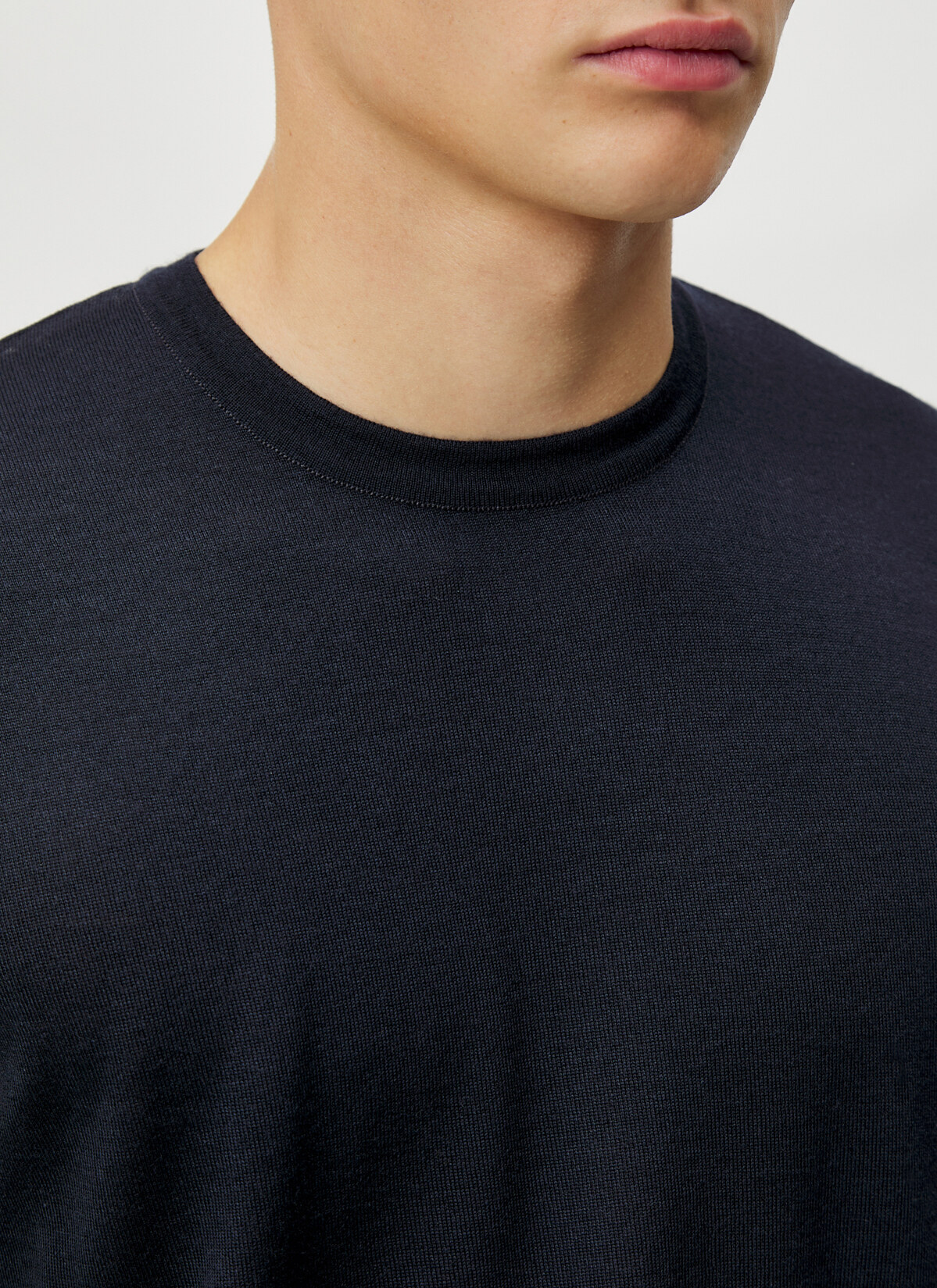 Pullover Rundhals 1/1 Arm, Navy Detailansicht 1