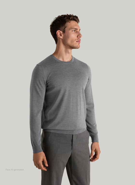 Pullover Rundhals 1/1 Arm Shark Skin Frontansicht