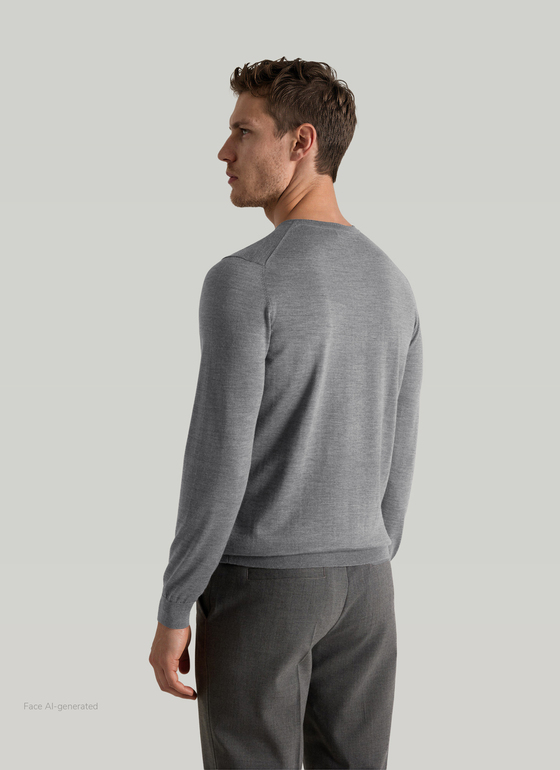 Pullover Rundhals 1/1 Arm Shark Skin Frontansicht