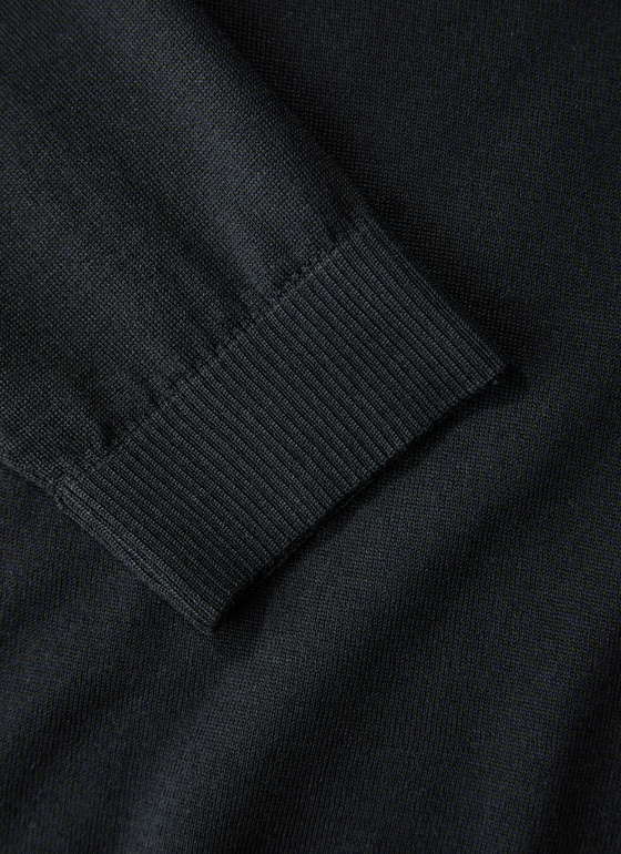 Pullover Rundhals 1/1 Arm Black Frontansicht