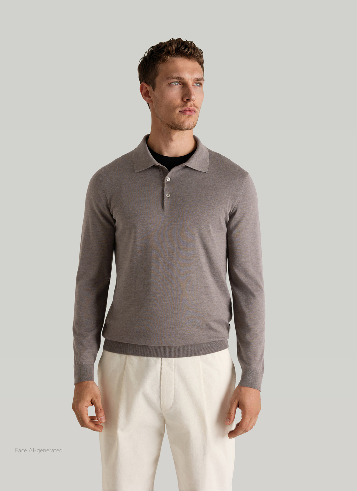Pullover Polokragen, Cedar Wood Frontansicht
