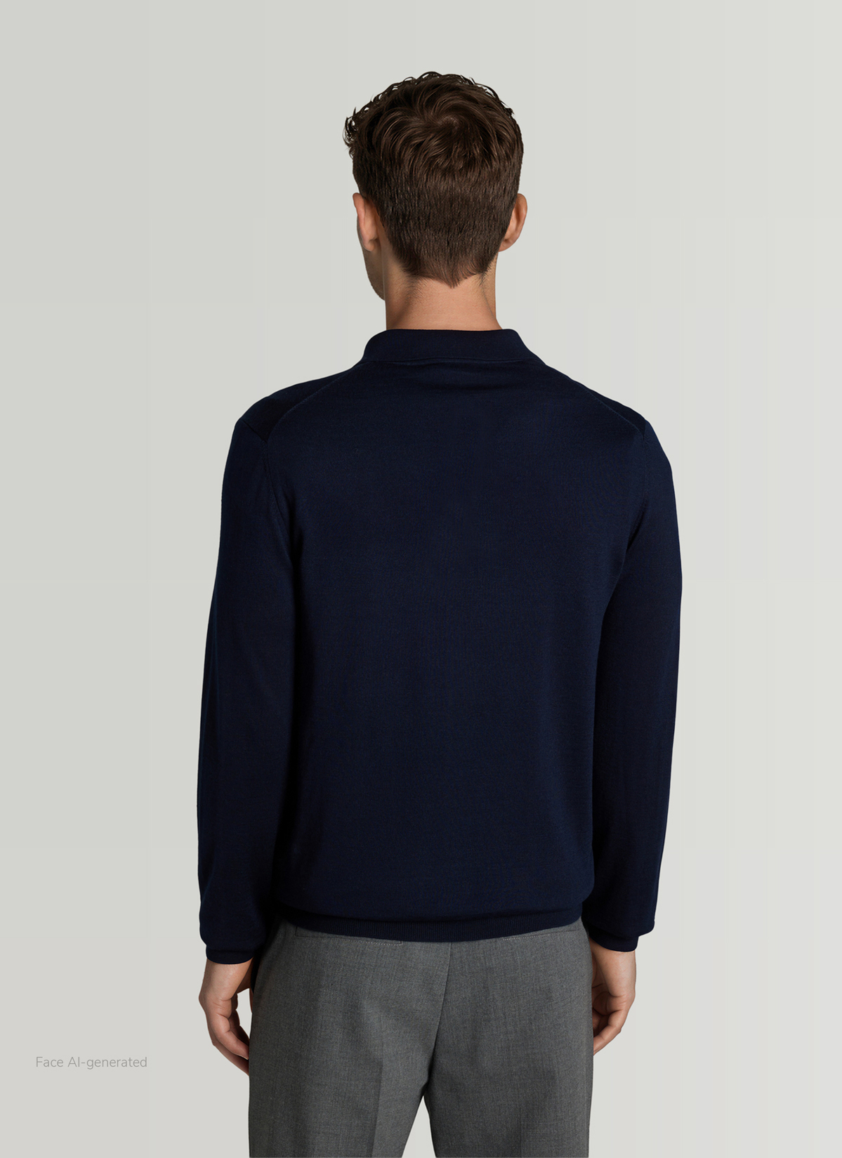 Pullover Polokragen, Midnight Blue Rückansicht
