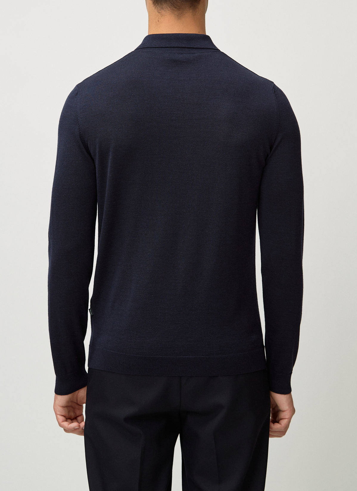 Pullover Polokragen, Navy Rückansicht