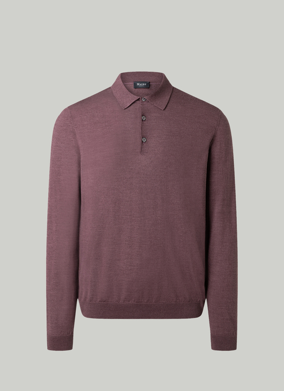 Pullover Polokragen Mellow Cherry Frontansicht