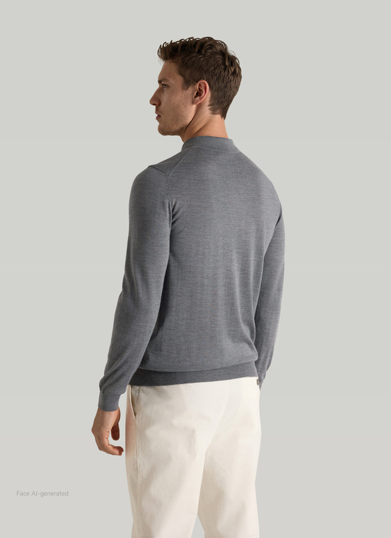 Pullover Polokragen Shark Skin Frontansicht
