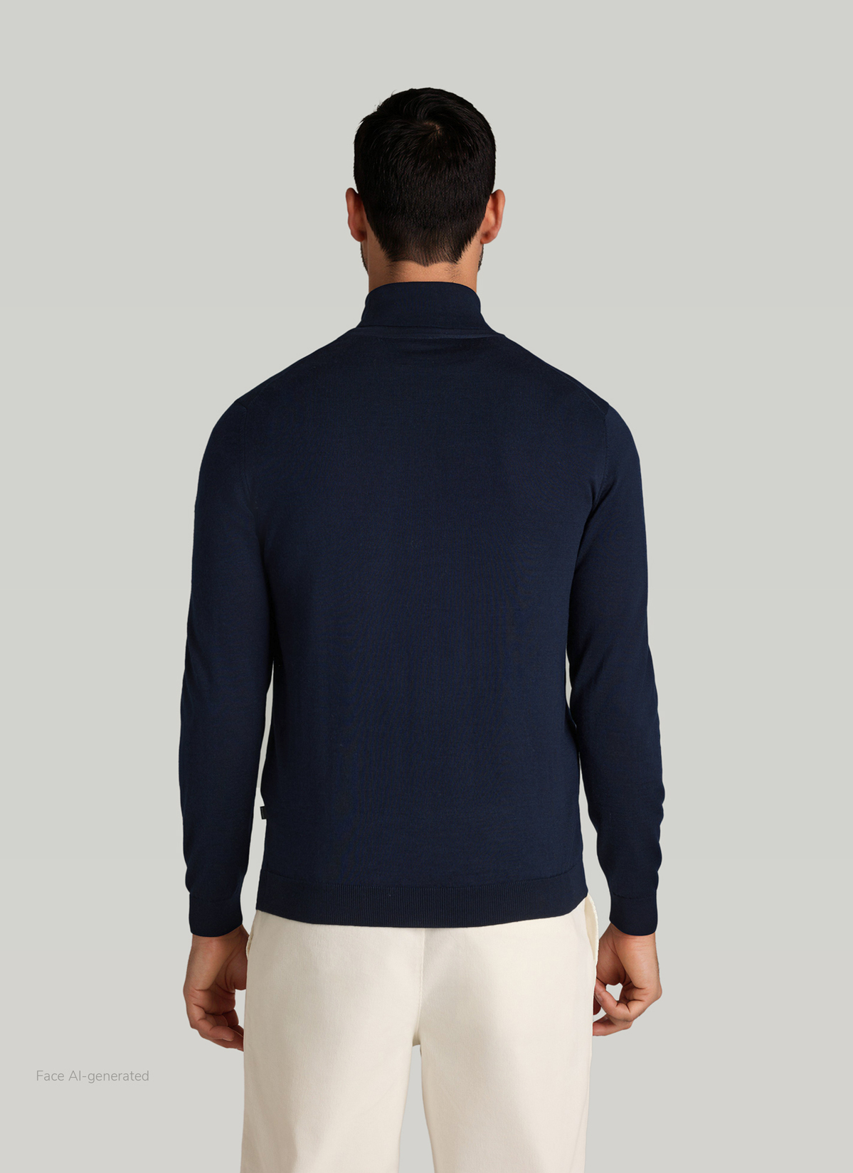 Pullover Rollkragen 1/1 Arm, Midnight Blue Rückansicht
