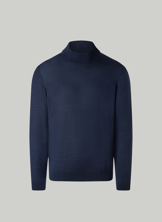 Pullover Rollkragen 1/1 Arm Midnight Blue Frontansicht