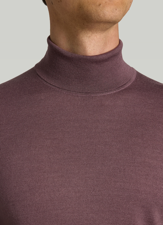 Pullover Rollkragen 1/1 Arm Mellow Cherry Frontansicht