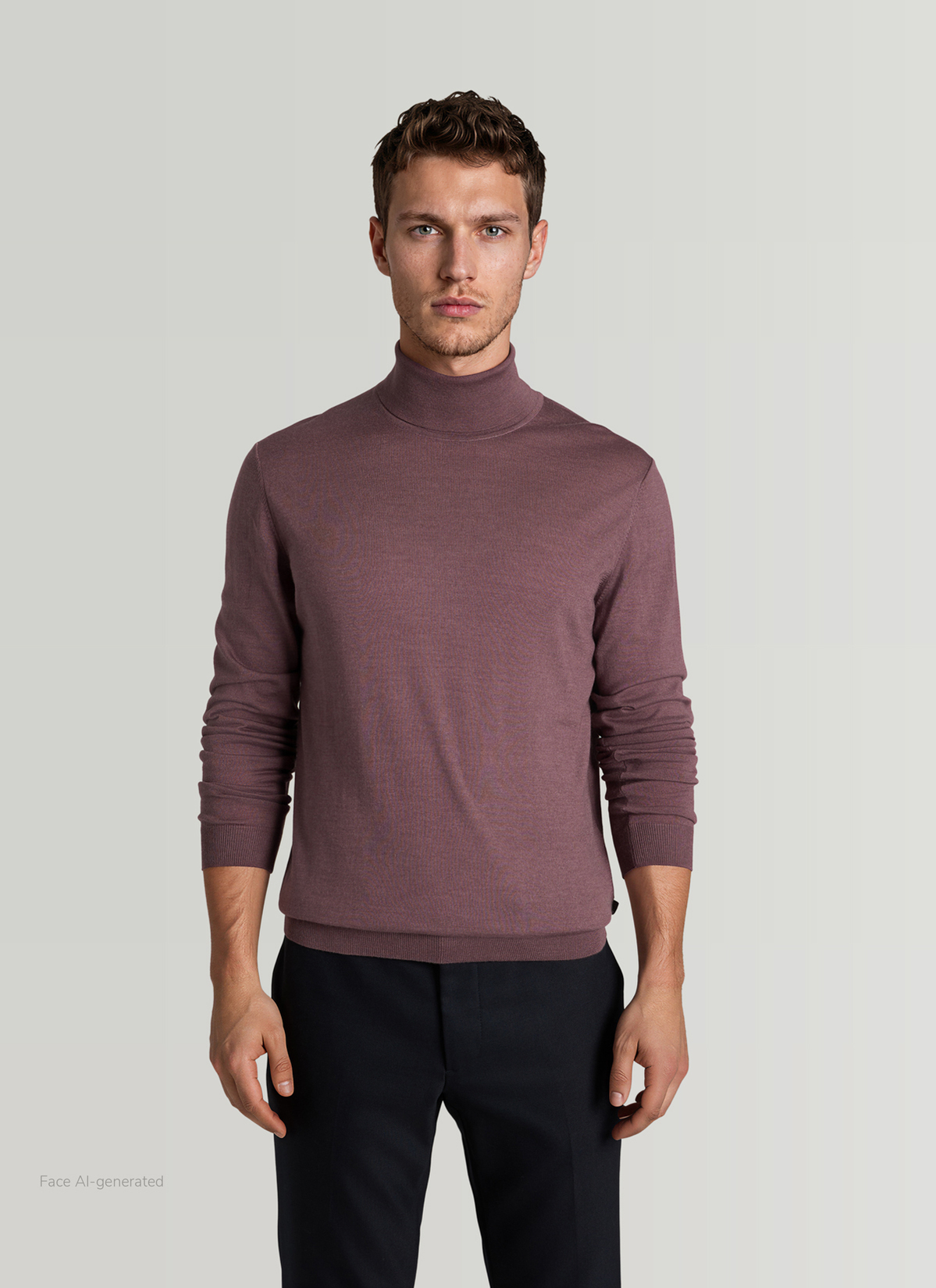 Pullover Rollkragen 1/1 Arm, Mellow Cherry Detailansicht 2