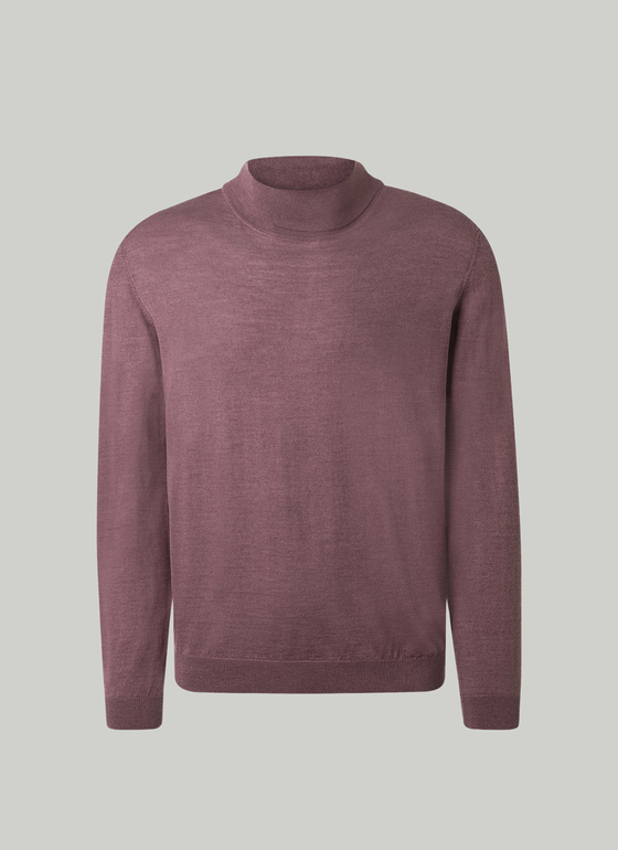 Pullover Rollkragen 1/1 Arm Mellow Cherry Frontansicht
