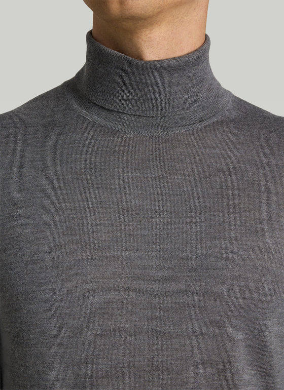 Pullover Rollkragen 1/1 Arm Shark Skin Frontansicht
