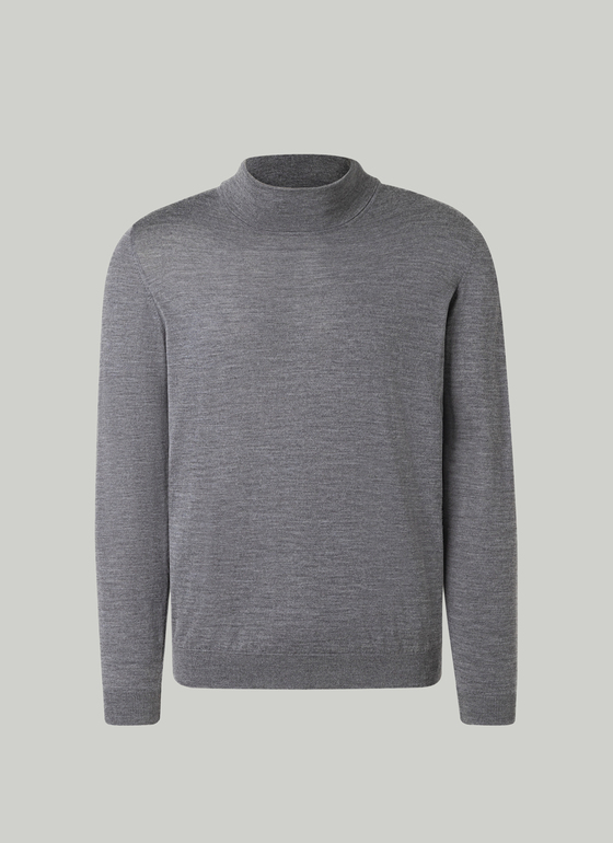 Pullover Rollkragen 1/1 Arm Shark Skin Frontansicht