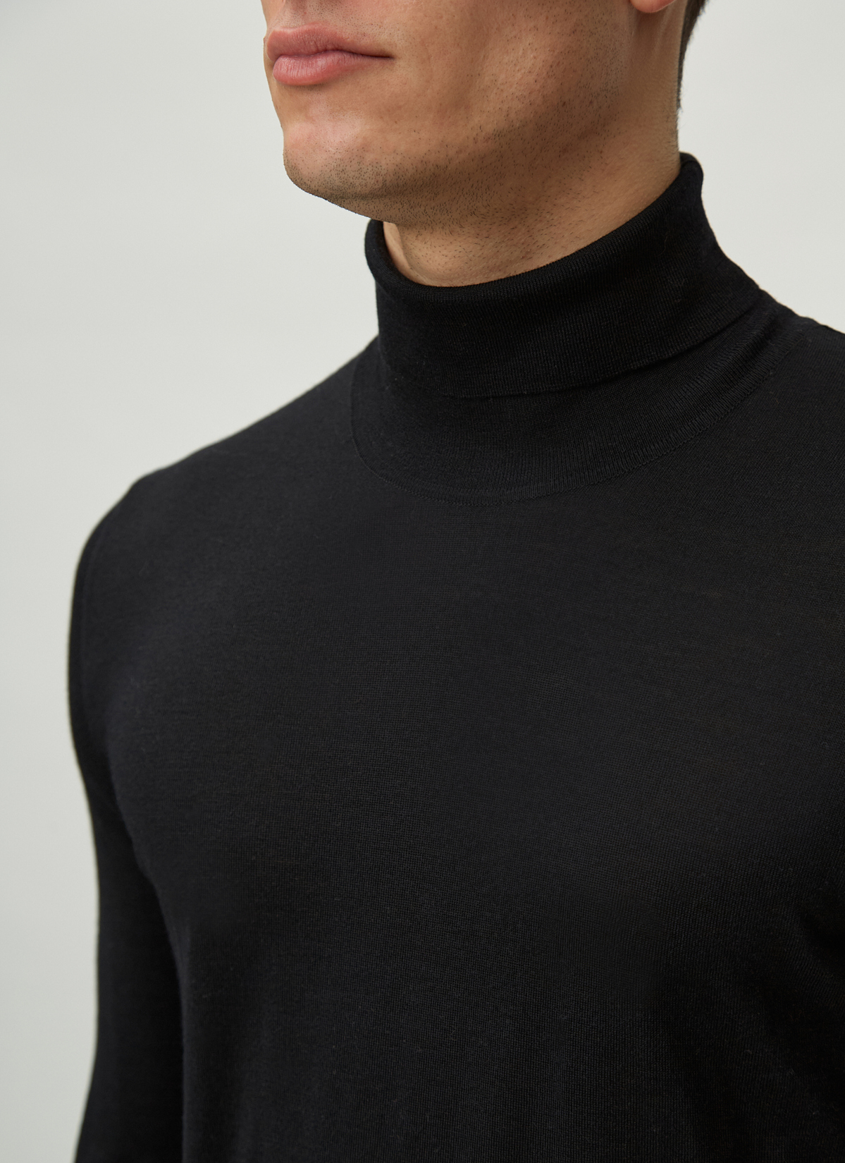 Pullover Rollkragen 1/1 Arm, Black Detailansicht 2