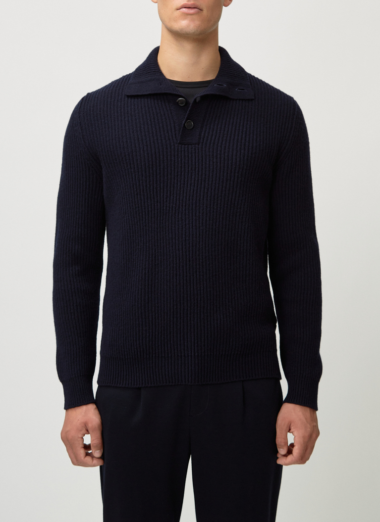 Pullover Troyer 1/1 Arm, Navy Detailansicht 1