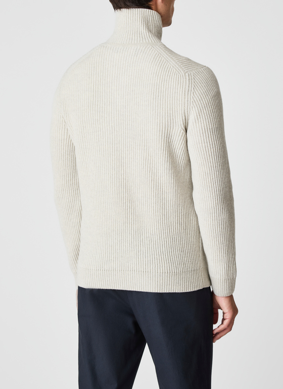 Pullover Troyer 1/1 Arm Mascarpone Cream Frontansicht